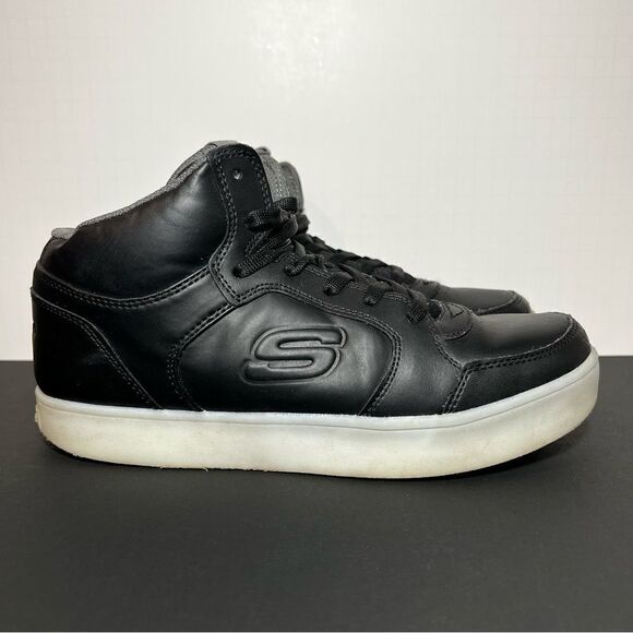 Boys SKECHERS Energy Lights Black Lace Up Sneakers / Size 6 - Picture 2 of 11